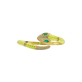Bracelet Snake Color Strass Gold Plated 18k- Yellow