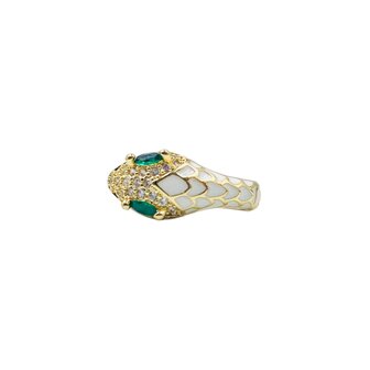 Snake earrings- White 
