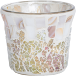 Gold & Pearl Crackle Votive Holder Gold & Pearl Crackle Votive Holder