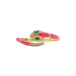 Bracelet Snake Color Strass Gold Plated 18k- Fluo pink Bracelet Snake Color Strass Gold Plated 18k- Fluo pink